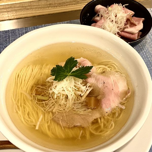 「塩そば（並）＋肉増し」@成城青果の写真