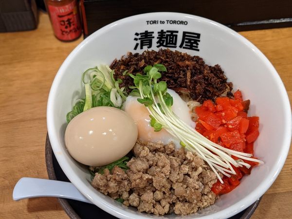 「限定カレー風味の冷やしまぜそば」@清麺屋の写真