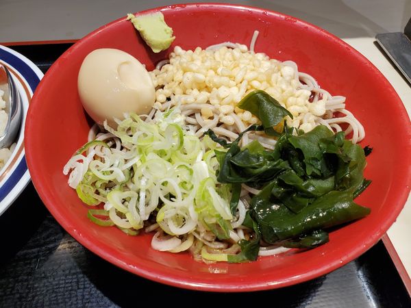 「冷し味玉セット・そば」@名代 富士そば 日ノ出町店の写真