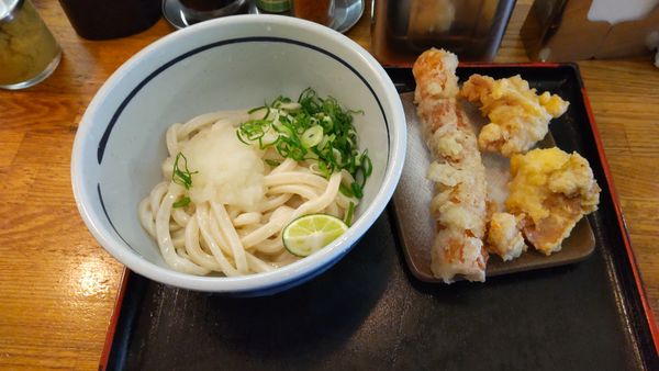 「とり天＆ちくわ天おろしぶっかけ（冷）」@おにやんま 中目黒店の写真