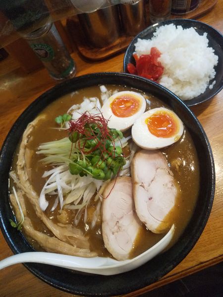 「【７周年記念】カレーラーメン800円ミニライス50円」@麺屋 鶏口の写真