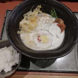 鶏白湯鶏soba＋白飯