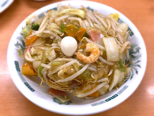 「カタヤキソバ￥573」@日高屋 中井駅前店の写真