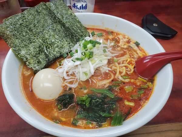 「ドラたんたん麺780円+二点盛り150円+元気玉無料」@らーめん ドラごんちの写真