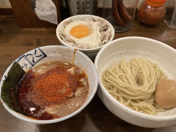 「辛辛魚味玉つけめん＋豚ごはん」@麺処 井の庄の写真