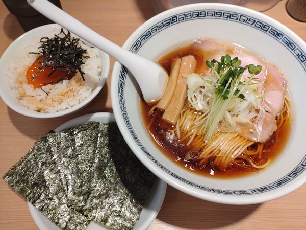 「中華そば+漬けTKG+のり（780円+150円+50円）」@中華そば ます田の写真