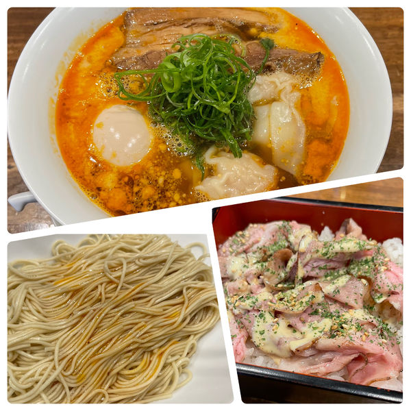 「特製担担麺、チャーシューご飯、替玉」@創作麺工房 鳴龍の写真