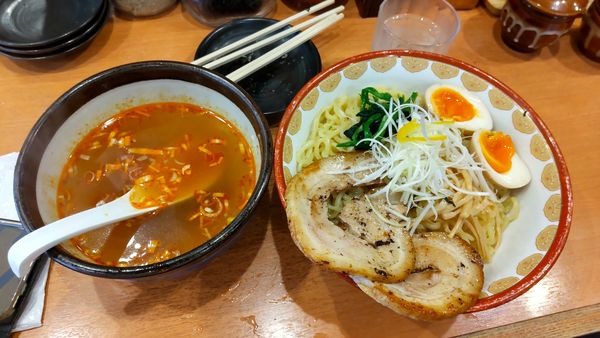 「俺流特つけめん 大盛 麺硬め 辛」@俺流塩らーめん 渋谷三丁目店の写真