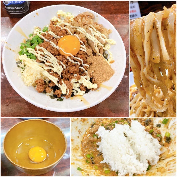 「【ちばから×豚星。×すず鬼 特別営業】猛牛台湾混蕎麦＋追加生玉子」@元祖スタミナ満点らーめん すず鬼の写真