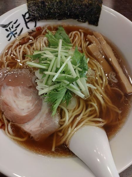 「和風醤油ラーメン(大盛)(ストレート)」@麺屋彩月の写真