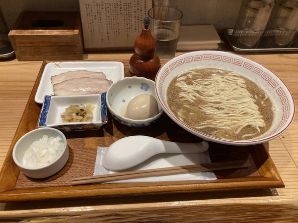 「鯖（さば）＋トリュフ煮卵」@炭火焼濃厚中華そば 海富道の写真