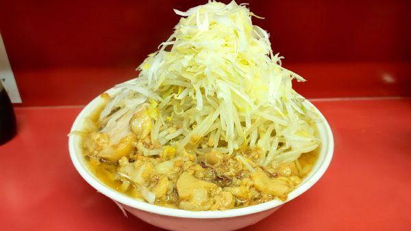 「小・大盛変更・つけ味・ネギ（ヤサイアブラ）￥１０００」@ラーメン二郎 桜台駅前店の写真