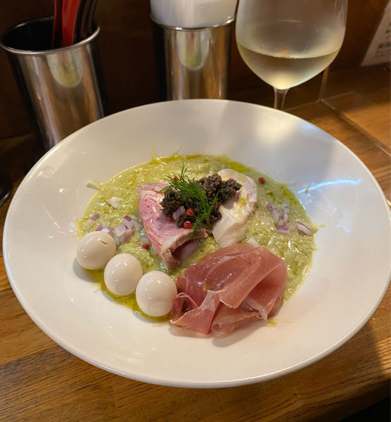 「かほく秘伝豆クリームとタルトゥファータの和えそば¥1280」@麺庵 小島流の写真