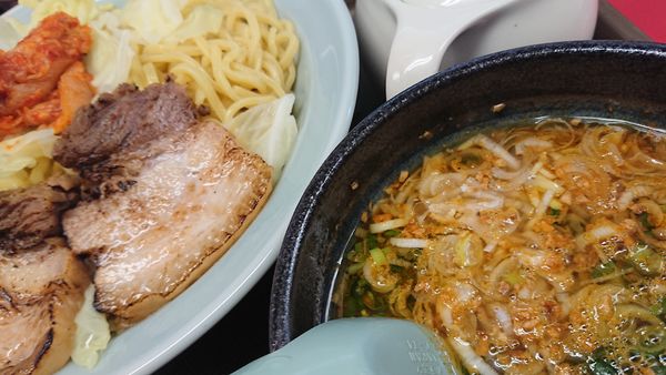 「旨辛スタミナつけ麺」@ラーメン山岡家 鶴ヶ島店の写真