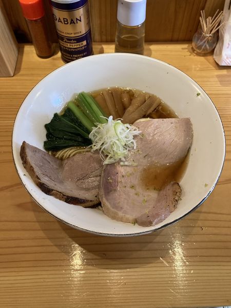 「中華そば870円　味玉130円」@中華そば トランポリンの写真