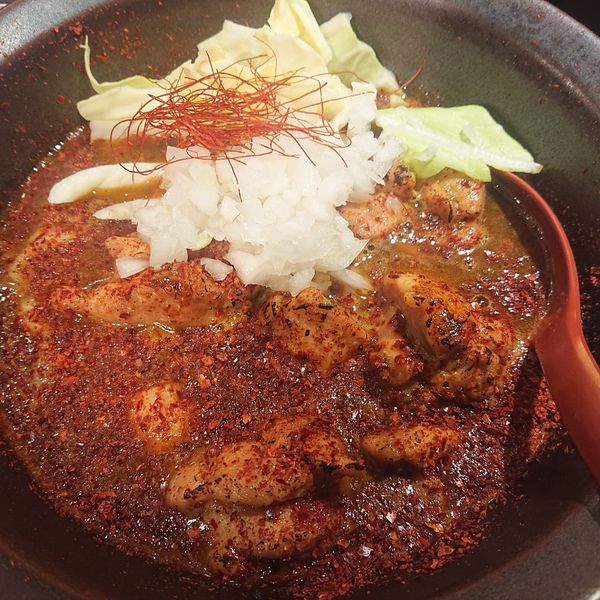 「房総式カレー850円、中辛+30円、ガーリックおじや130円」@房総式ラーメン JINRIKISENの写真