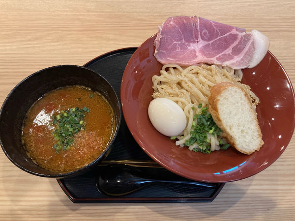「海老蕃茄つけ麺」@えびそば金行 つくば店の写真