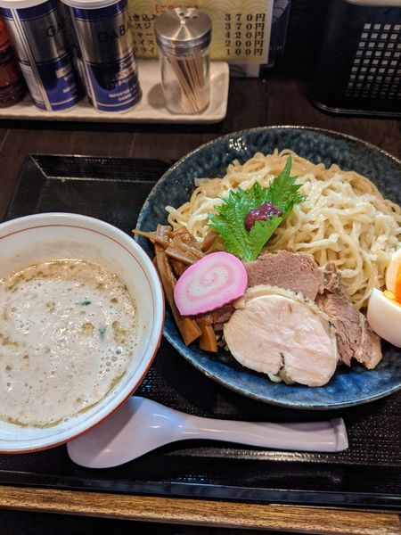 「【数量限定】白つけ麺（フォロワーサービス味玉）」@まるふじ食堂の写真