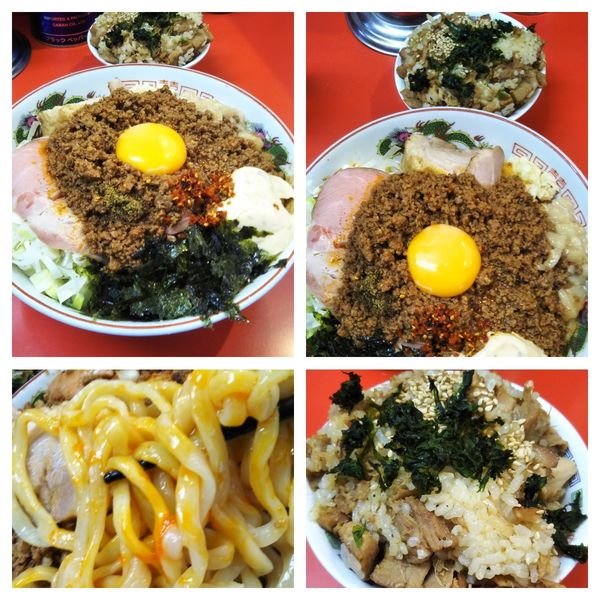 「【限定】冷し台湾まぜそば+大盛り+大盛り+豚飯」@ジャンプの写真