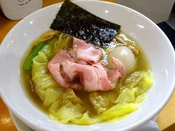 「わんたん貝の潮そば(1,000円)＋味玉(100円)」@麺屋BISQの写真