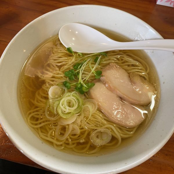 「朝ラー（塩）500円+鶏チャー」@中華そばつけそば 千思萬考の写真