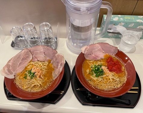 「海老拉麺＋レアチャーシュー増し・海老蕃茄拉麺」@えびそば 金行 湘南台店の写真