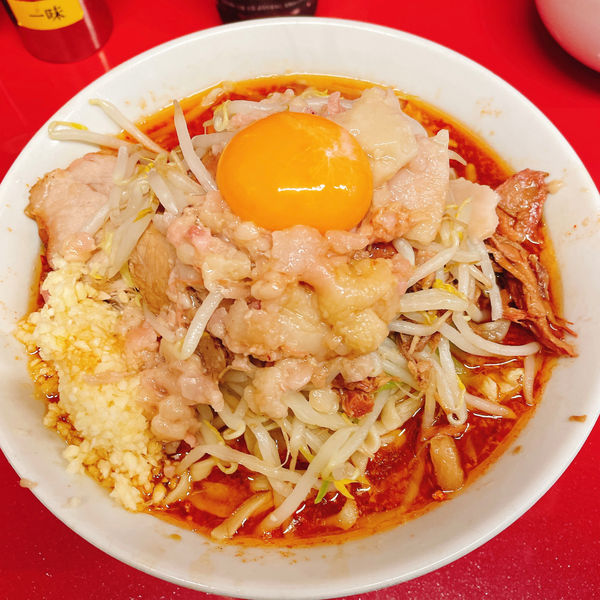 「小ラーメン+SK+生卵」@ラーメン二郎 西台駅前店の写真