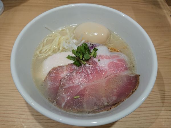 「味玉くらむそば 塩 (貝のみ) 1050円」@貝出汁中華そば くらむの写真