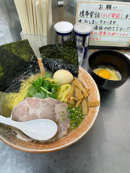 「生タラバ蟹&熟成牡蠣出汁塩＋ソース×2」@覆麺 智の写真