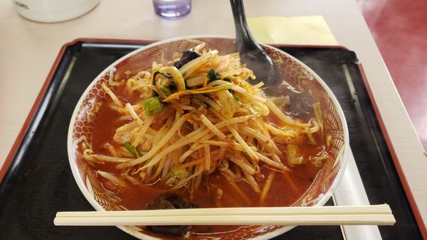 「ちょっと辛いタンメン250g」@あぢとみ食堂の写真