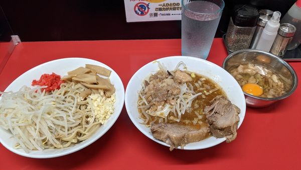 「つけ麺(並)+生卵」@ラーメンハイキックの写真