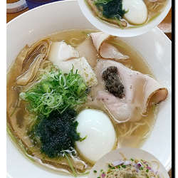 塩ラーメン 味玉 和え玉ハマグリペースト