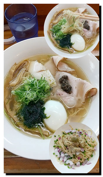 「塩ラーメン 味玉 和え玉ハマグリペースト」@旬菜 新舟の写真