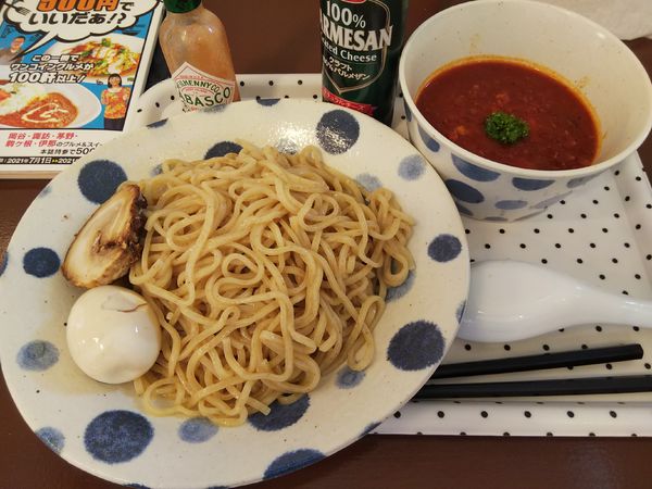 「とまとつけ麺　：冷たい麺　※クーポンで５００円」@らぁめんカフェ 風楽っとの写真