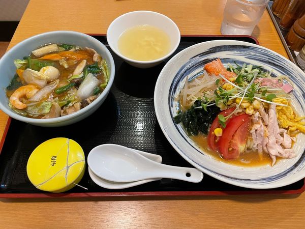 「冷やし中華+ミニ中華丼」@中国料理 飛竜の写真