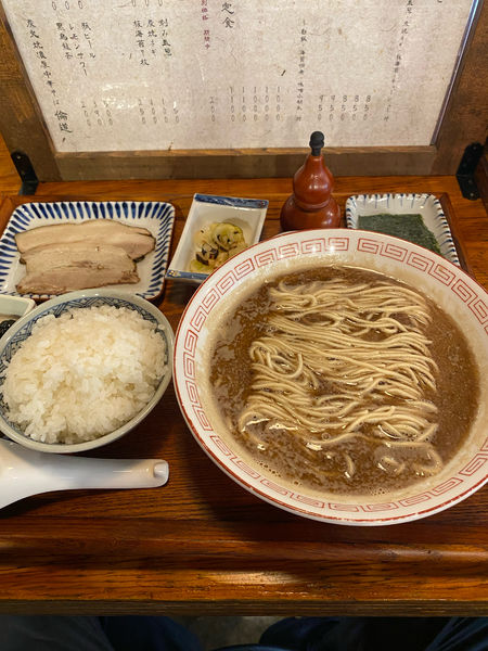 「鰯定食➕麺固め」@炭火焼濃厚中華そば 倫道の写真