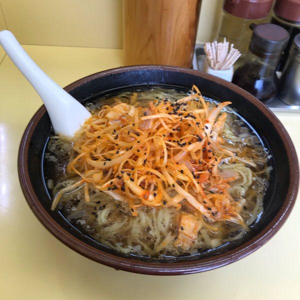 「ネギラーメン（大盛）」@手もみらーめん 十八番の写真