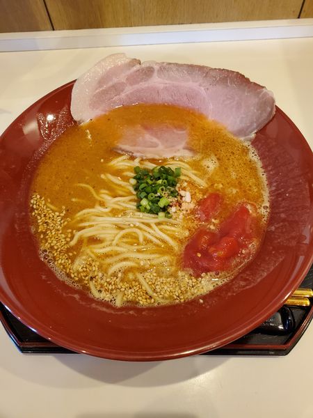 「海老蕃茄拉麺（えびとまと）」@えびそば 金行 湘南台店の写真