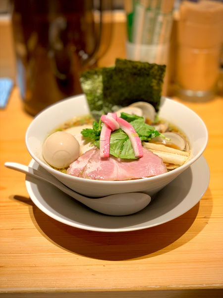 「特製 蛤・鶏・煮干しトリプルSOBA」@Ginza Noodles むぎとオリーブの写真