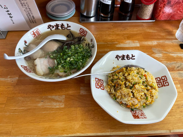 「味玉ラーメン、やきめし」@ラーメンやまもとの写真