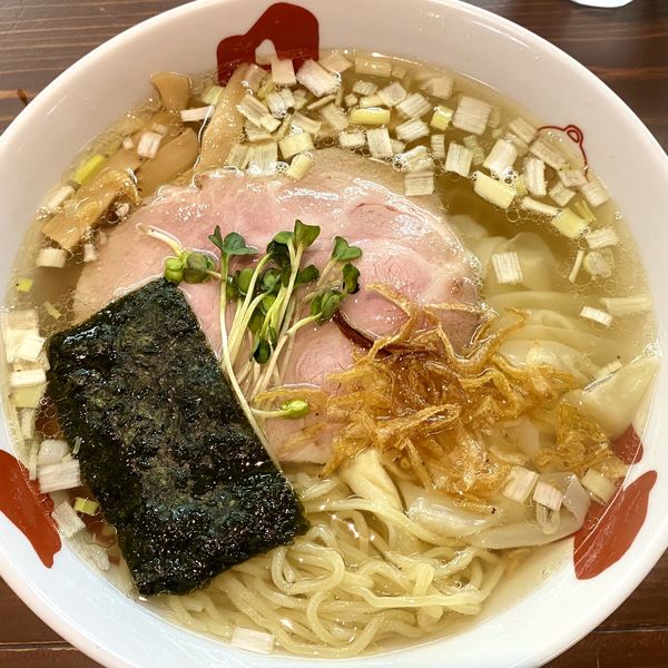 「塩ワンタンそば（中太麺）」@支那そば 正月屋の写真