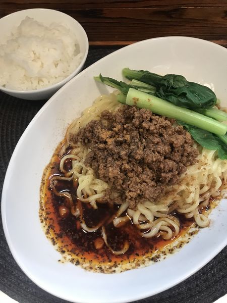 「汁無し坦々麺、ごはん」@麺や金時の写真