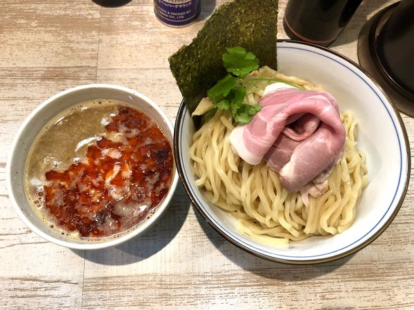 「【気まぐれ限定】辛いつけそば ￥980」@中華そば 四つ葉の写真