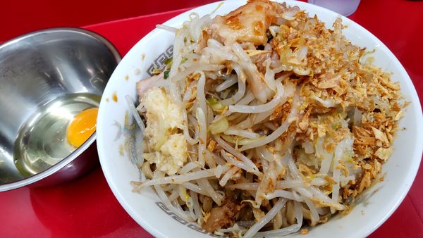 「汁なし800円ニンニク野菜アブラ」@ラーメン二郎 越谷店の写真
