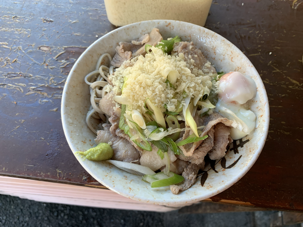 「冷やし肉そば (450円)」@南天 本店の写真