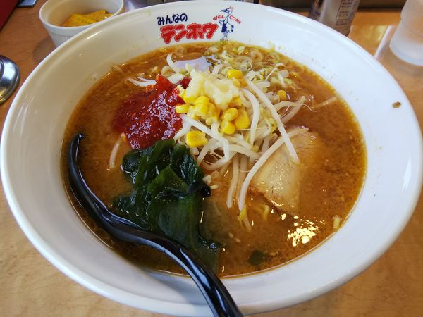 「味噌ラーメン　（麺大盛り）　＋豆板醤＆ニンニク：無料」@テンホウ 松本渚店の写真