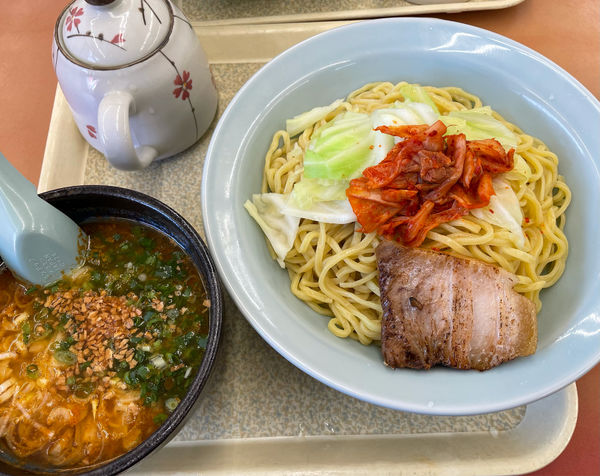 「限定　旨辛スタミナつけ麺」@ラーメン山岡家 相模原店の写真