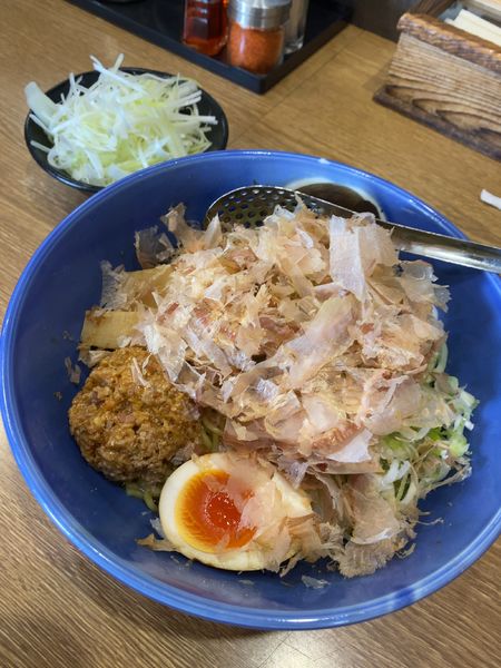 「まぜそば　細麺」@らーめん みそ膳 だるまや 原木中山店の写真