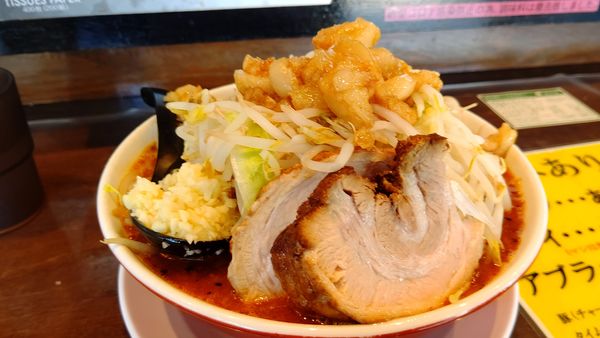 「ラーメン小８５０円＋激辛味噌ラーメン変身２００円」@らーめん男盛の写真