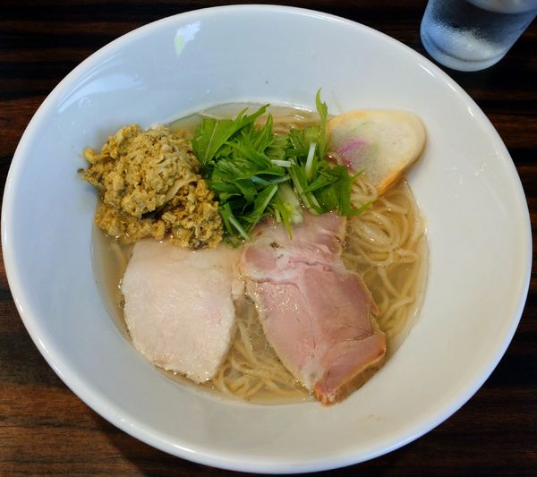 「アサリ出汁中華そば＋肉ご飯」@中華そば 梟の写真